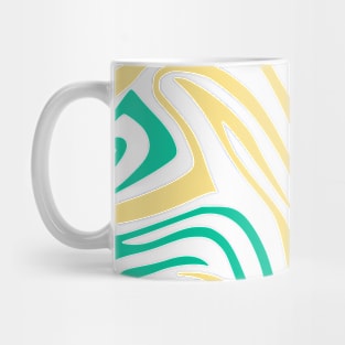 Curve Yellow Green Blue Abstract Design Mug